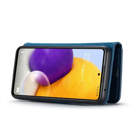 Шкіряний чохол-книжка DG.MING Crazy Horse Texture на Samsung Galaxy A73 5G - синій