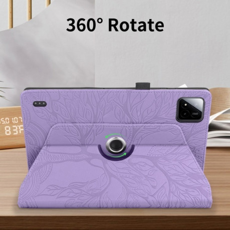 Чехол-книжка Tree Life Embossed Rotation Leather для Xiaomi Pad 7 / 7 Pro - фиолетовый