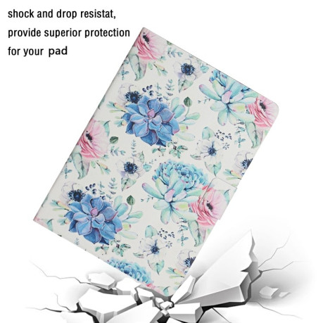 Чехол-книжка Flower Pattern для iPad 10.2 - Blue Flower On White