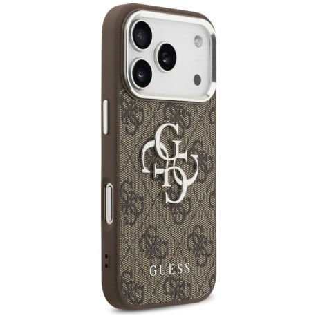 Оригинальный чехол Guess 4G Big Logo на iPhone 17 Pro - brown - silver
