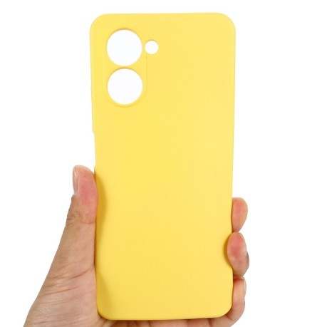 Силиконовый чехол Solid Color Liquid Silicone на Realme C33 - желтый