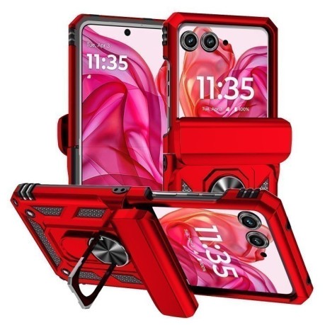Противоударный чехол Sliding Camshield для Motorola razr 50 - красный