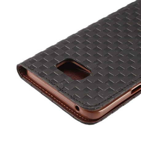 Кожаный Чехол Книжка Plaid Pattern Black для Samsung Galaxy Note 5