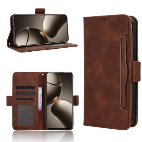 Чехол-книжка Skin Feel Calf на Xiaomi 15T Pro 5G - коричневый
