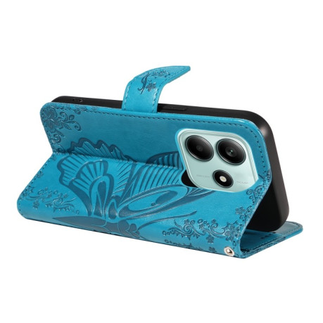 Чохол-книжка Swallowtail Butterfly Embossed Leather для Xiaomi Redmi Note 14 5G/Poco M7 Pro 5G - синій