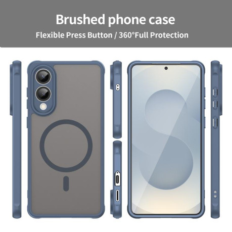 Протиударний чохол Fan Dun Series TPU Hybrid PC Frosted Magsafe для Samsung Galaxy S25 Edge 5G - синій