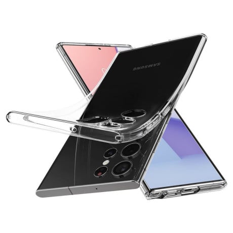 Оригинальный чехол Spigen Liquid Crystal на Samsung Galaxy S22 Ultra - Crystal Clear