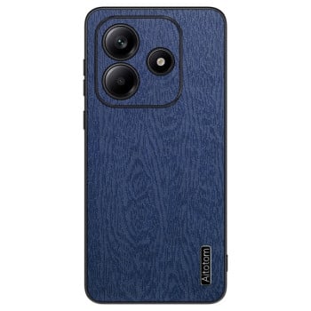 Чехол Tree Bark Leather Shockproof для Xiaomi Redmi Note 14 5G - синий