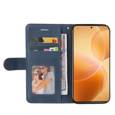 Чохол-книжка Dual-color Splicing Flip Leather для Xiaomi 14T Pro - синій