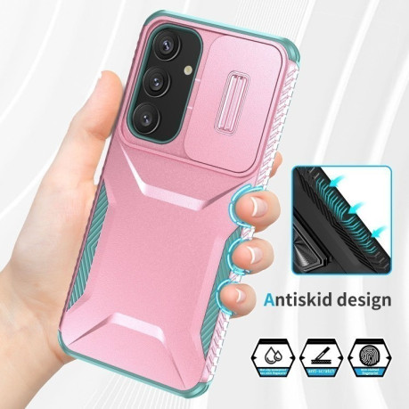 Протиударний чохол Sliding Camshield для Samsung Galaxy S25+ 5G / S24+ 5G - Pink + Grey Green