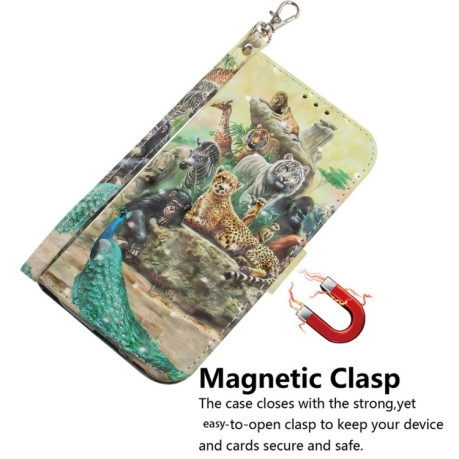 Чехол-книжка 3D Painting для Motorola Edge 50 Neo 5G Global - Zoo