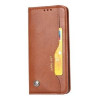 Кожаный чехол- книжка Knead Skin Texture на iPhone 11 Pro- коричневый
