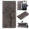 Чехол-книжка Happy Cat Pattern для iPhone 17e/16e - серый