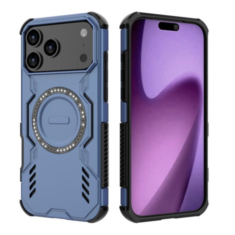 Противоударный чехол Butterfly Armor MagSafe Magnetic Ring Shockproo для iPhone 17 Pro Max - синий