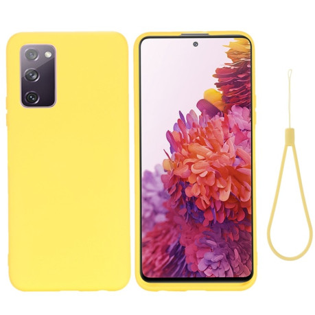 Силіконовий чохол Solid Color Liquid Silicone Samsung Galaxy S20 FE - жовтий