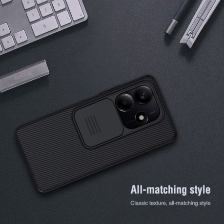 Противоударный чехол NILLKIN Black Mirror Series на Xiaomi Redmi Note 14 5G - синий