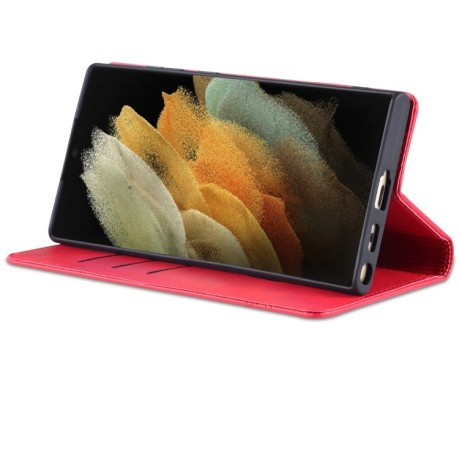 Чехол-книжка AZNS Magnetic Calf на Samsung Galaxy S22 Ultra 5G - красный