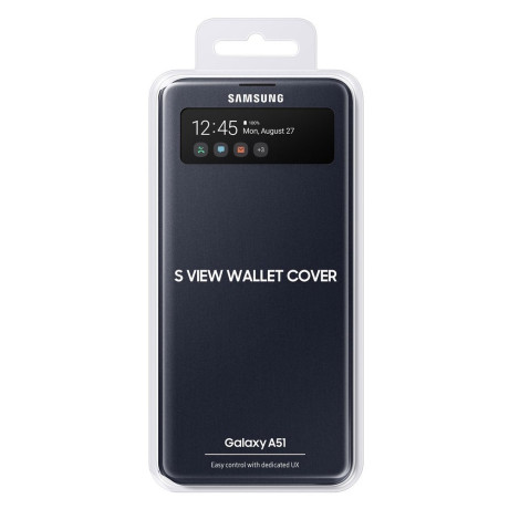 Оригинальный чехол-книжка Samsung S View Wallet  для Samsung Galaxy A51 black (EF-EA515PBEGRU)