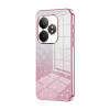 Ударозахисний чохол Gradient Glitter Powder Electroplated на Realme GT Neo6 SE - рожевий