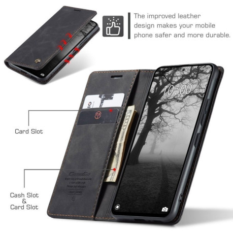 Кожаный чехол CaseMe-013 Multifunctional на Xiaomi Redmi Note 13 4G - черный