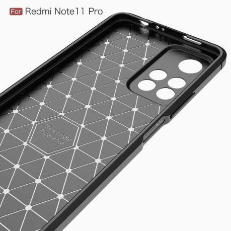 Чехол Brushed Texture Carbon Fiber на Xiaomi Redmi Note 11 Pro 5G (China)/11 Pro+ - синий