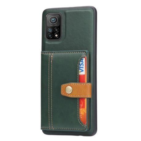 Противоударный чехол Calfskin Color для Xiaomi Redmi Note 11/11S 4G Global - зеленый