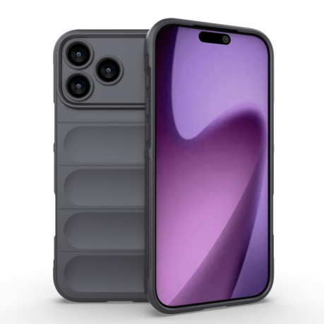 Силіконовий чохол Magic Flannel на iPhone 17 Pro Max - темно-сірий