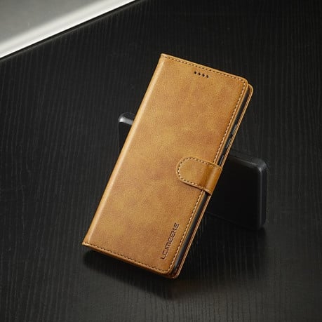 Чехол книжка LCIMEEKE Calf Texture на Xiaomi 14T - коричневый