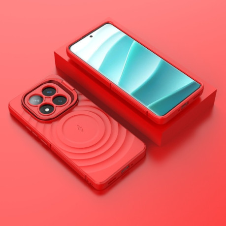 Чохол Lens Frame Bracket Corrugated MagSafe для Xiaomi Redmi Note 14 Pro+ 5G - червоний