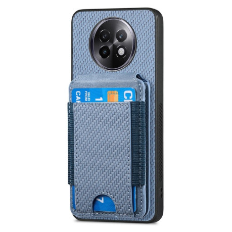 Чехол Cross Leather Ring Vertical Zipper Wallet для Realme 13 Pro / 13+ - синий