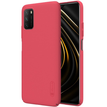 Чехол NILLKIN Frosted Shield усиленный матовый на Xiaomi Poco M3 - красный