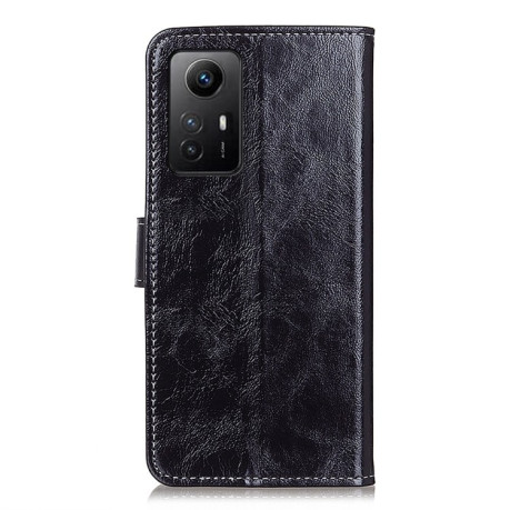 Кожаный чехол Retro Crazy Horse Texture на Xiaomi Redmi Note 12S 4G - черный