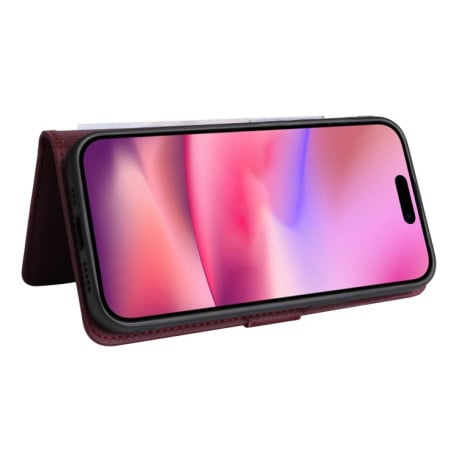 Чохол-книжка BETOPNICE BN-005 2 in 1 Detachable Imitate Genuine Leather для iPhone 16 - винно-червоний
