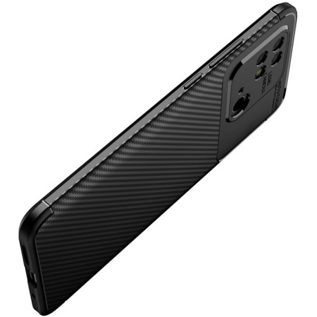 Ударозащитный чехол HMC Carbon Fiber Texture на Xiaomi Poco C40/Redmi 10c - черный