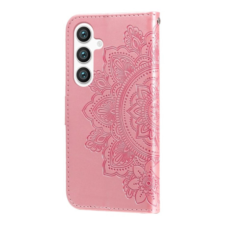 Чехол-книжка 7-petal Flowers Embossing для Samsung Galaxy S24 - розовое золото