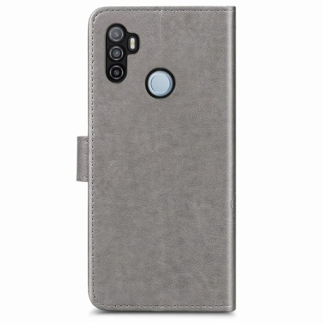 Чохол-книжка Four-leaf Clasp Embossed на Oppo A53 2020 /A53S - сірий
