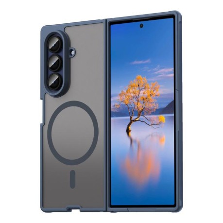 Противоударный чехол Fan Dun Series TPU Hybrid PC Frosted Magsafe для Samsung Galaxy Fold 7 5G - синий