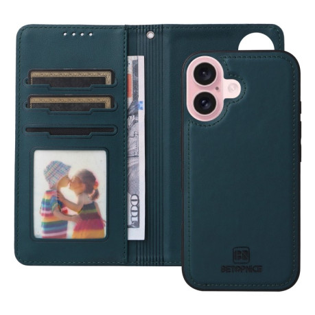Чохол-книжка BETOPNICE BN-005 2 in 1 Detachable Imitate Genuine Leather для iPhone 16 - синій