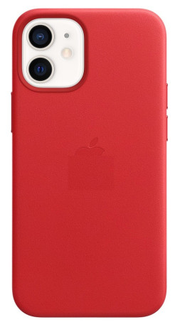 Кожаный Чехол Leather Case MagSafe Red для iPhone 12 mini