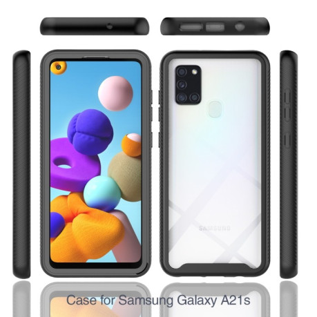 Противоударный чехол Two-layer Design на Samsung Galaxy A21s - синий