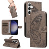 Чехол-книжка Swallowtail Butterfly Embossed Leather для Samsung Galaxy S25 / S24 5G - серый
