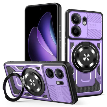 Ударозащитный чехол Armor Rotating Holder MagSafe на OPPO Reno13 F 5G - фиолетовый