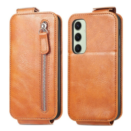 Фліп-чохол Zipper Wallet Vertical для Samsung Galaxy S24 FE 5G - коричневий