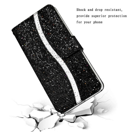 Чехол-книжка Powder Glitter для Xiaomi Poco C40/Redmi 10c - черный