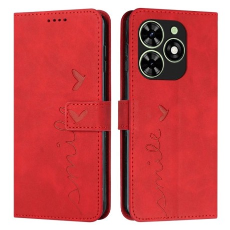 Чехол-книжка Retro Skin Feel Amile для Infinix Smart 8 - красный