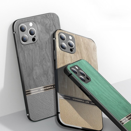 Противоударный чехол Shang Rui Wood для iPhone XR - синий