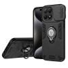 Противоударный чехол со шторкой камеры Sliding Camshield и кольцом-подставкой для Xiaomi 15T 5G — чёрный