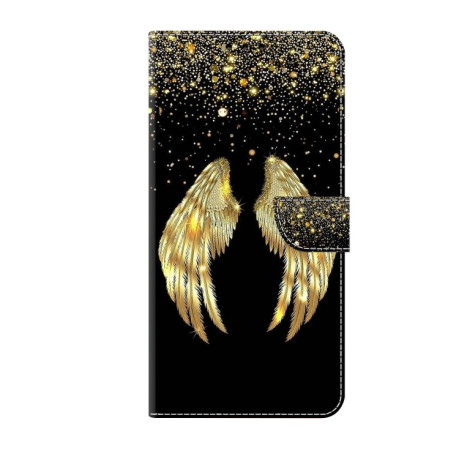 Чохол-книжка Crystal 3D Shockproof Protective Leather для iPhone 15 Pro - Golden Wings