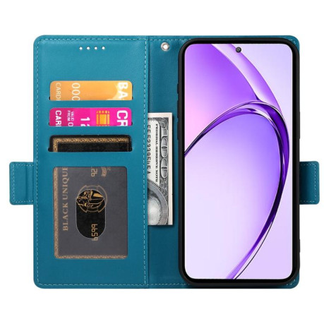 Чехол-книжка Side Buckle Magnetic Frosted Leather для Realme 13+ - синій