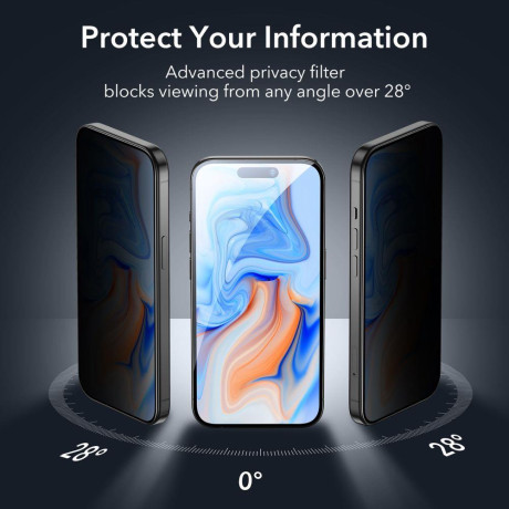Защитное стекло антишпион ESR Tempered-Glass Privacy для iPhone 15 Plus